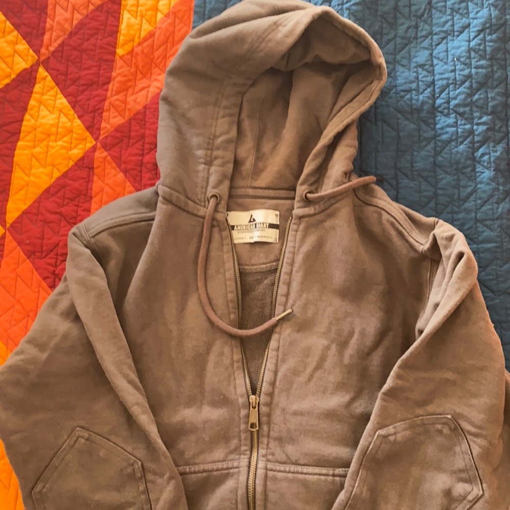 Grey American Giant classic zip hoodie Men’s M